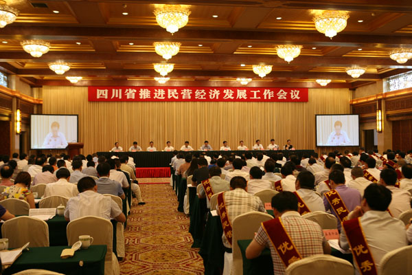 四川省推进民营经济开展事情聚会现场